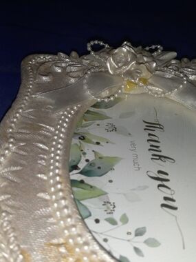 Picture Frame Elegant White Ivory Satin Color Decorative Frame Beautiful  Accent